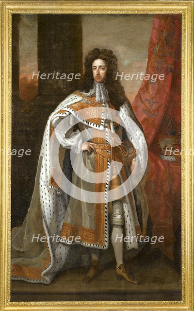 King William III of England (1650-1702) in his Coronation Robes. Artist: Kneller, Sir Gotfrey (1646-1723)