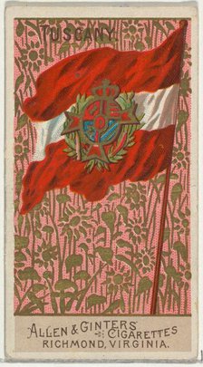 Tuscany, from Flags of All Nations, Series 2 (N10) for Allen & Ginter Cigarettes Brands, 1890. Creator: Allen & Ginter.