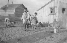 Eskimo boys with dogs, between c1900 and 1916. Creator: Unknown.