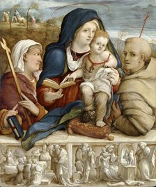 'Virgin and Child between St Helena and St Francis', c1520. Artist: Amico Aspertini