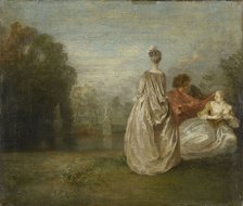 The Two Cousins (Les Deux Cousines). Artist: Watteau, Jean Antoine (1684-1721)