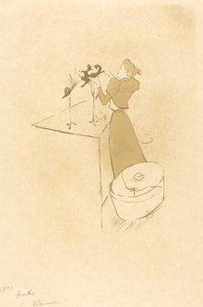 The Milliner (La Modiste - Renée Vert), 1893. Creator: Henri de Toulouse-Lautrec.