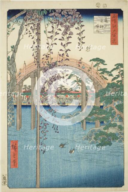 Precincts of Kameido Tenjin Shrine (Kameido Tenjin keidai), from the series "One Hundred..., 1856. Creator: Ando Hiroshige.