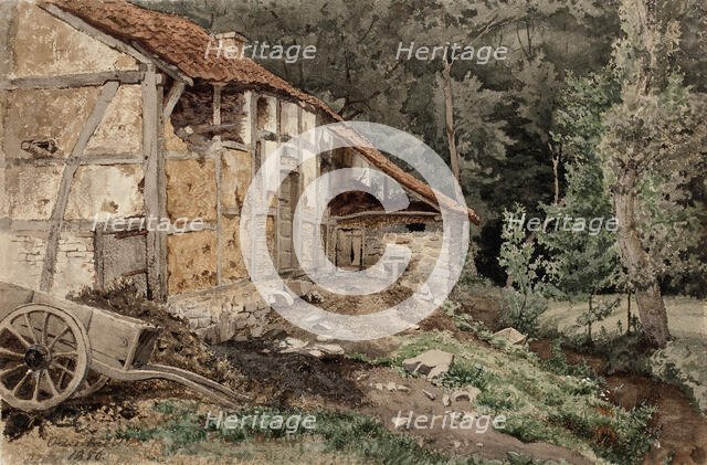 A house in the woods, 1856. Creator: Werner Holmberg.