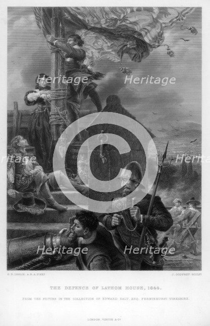 The Defence of Lathom House, 1644.Artist: J Godfrey