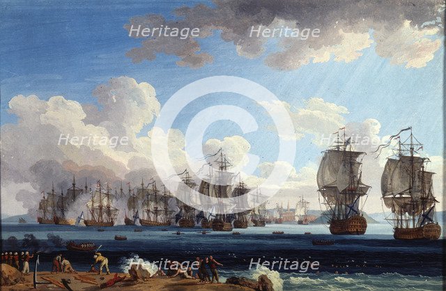 'The Naval Battle of Chesma on 5 July 1770', 18th century.  Artist: Jacob Philip Hackert