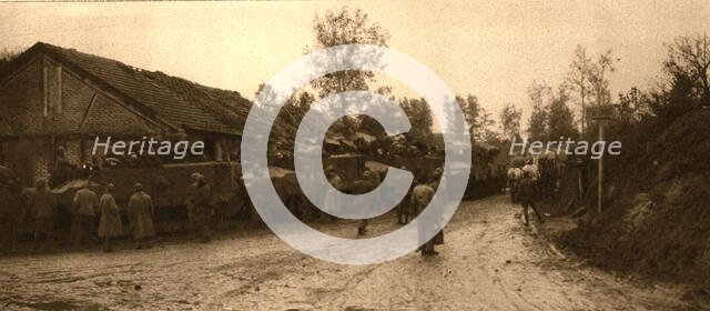 The tanks reassemble after battle, 1917 Creator: Unknown.