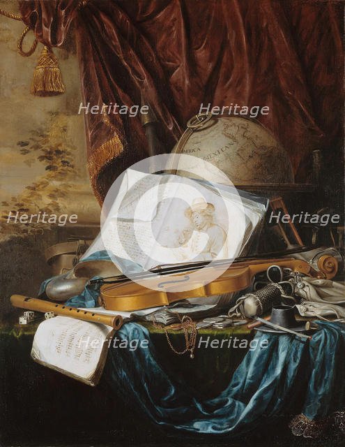 Still Life with musical instruments , 1650. Creator: Ring, Pieter de (1615-1660).