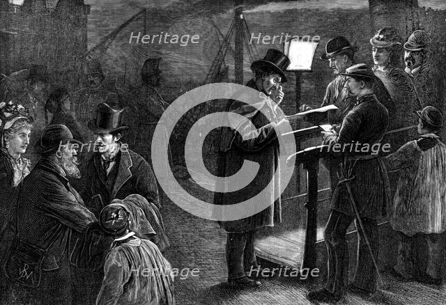 Examining passports, Dieppe, 1871. Creator: Unknown.