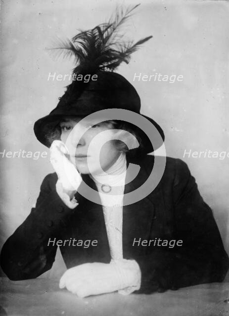 The female fan - "this is our last chance" - Bessie Stewart, between c1910 and c1915. Creator: Bain News Service.