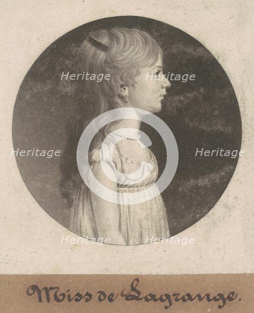 Miss de la Grange, 1802. Creator: Charles Balthazar Julien Févret de Saint-Mémin.