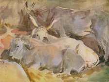 'Oxen at Siena', c1910, (1936). Creator: John Singer Sargent.