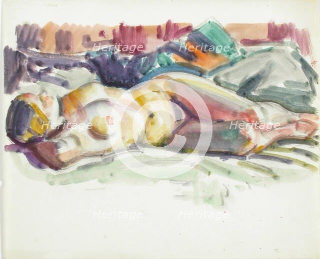 Reclining Nude, c1910s. Creator: Verner Thome.