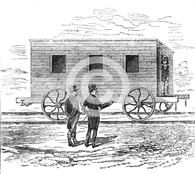 George Stephenson, Father of Railways: the Experiment coach, common car, 1881. Creator: Unknown.