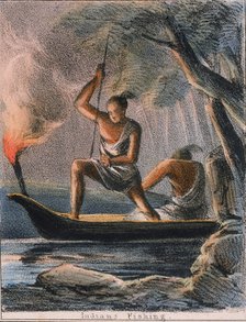 'Indians Fishing', c1845. Artist: Benjamin Waterhouse Hawkins