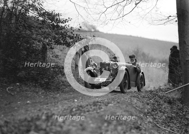 MG M type of JB Carver competing in the Inter-Varsity Trial, November 1931. Artist: Bill Brunell.