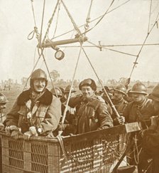 Men in observation balloon basket, c1914-c1918. Artist: Unknown.