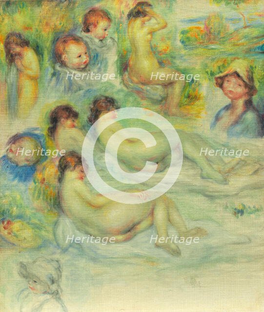 Studies of Pierre Renoir; His Mother, Aline Charigot; Nudes; and Landscape, 1885/86. Creator: Pierre-Auguste Renoir.