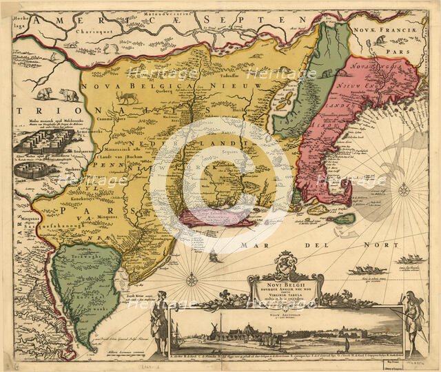 Novi Belgii Novæque Angliæ nec non partis Virginiæ tabula , 1656-1685. Creator: Visscher, Nicolaes (1618-1679).