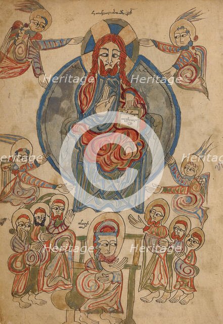 The Ascension; Gospel Book, 1386. Creator: Unknown.