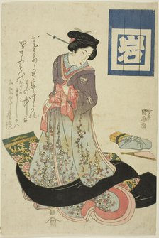 Beauty representing spring, from an untitled series of beauties representing the four..., c. 1818/30 Creator: Utagawa Kuniyasu.