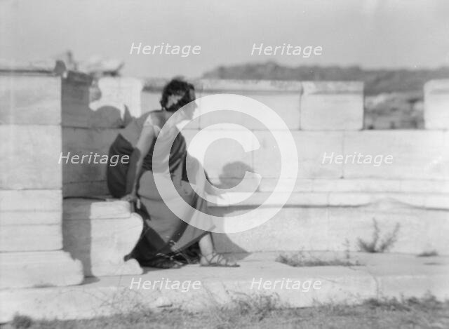 Kanellos dance group at ancient sites in Greece, 1929 Creator: Arnold Genthe.