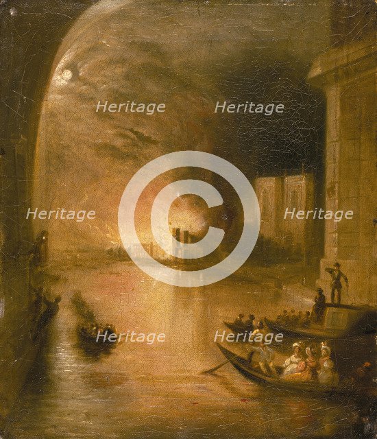 'The Palace of Westminster on Fire', 1834. Artist: Unknown