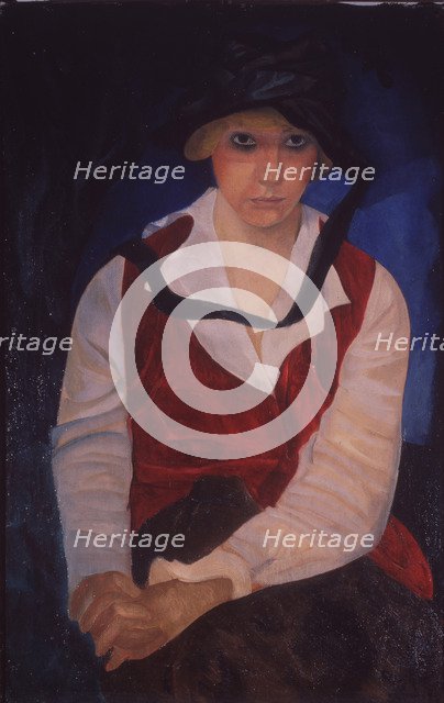 Portrait of the artist's wife, 1917. Artist: Grigoriev, Boris Dmitryevich (1886-1939)