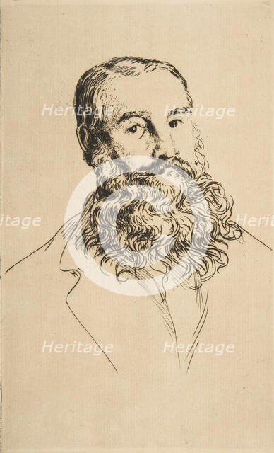 Portrait of Charles Leland, 1871. Creator: Felix Bracquemond.