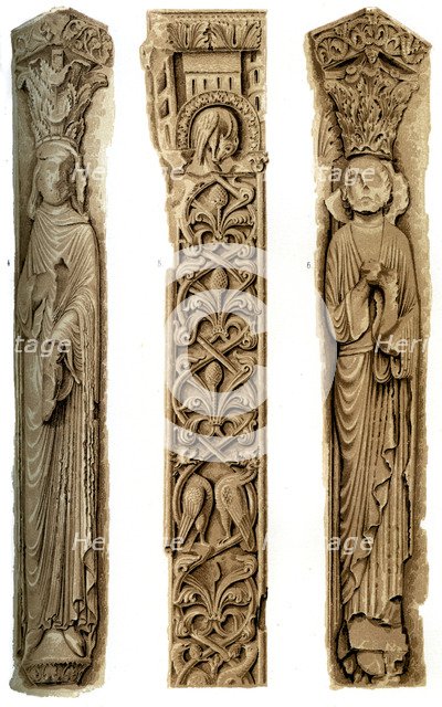 Exterior decoration of Le Mans Cathedral, Le Mans, France, 15th century (1849).Artist: H Moulin