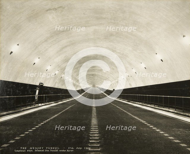 Mersey Tunnel, Liverpool, Merseyside, 1934. Artist: Stewart Bale.
