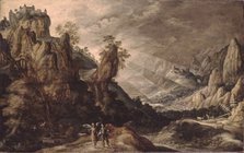 Landscape with Tobias and the Angel. Artist: Keuninck, Kerstiaen, de (ca.1560-1633)