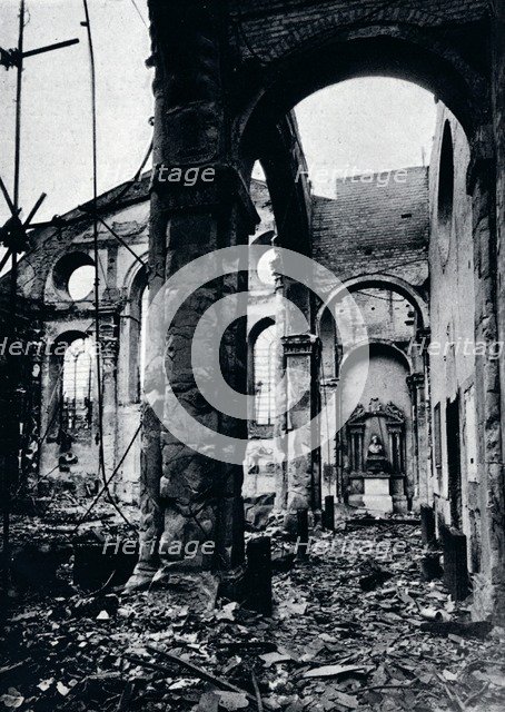 'Interior of the Church of St. Mary Le Bow, Cheapside burnt out in an air raid', 1941. Artist: Unknown.