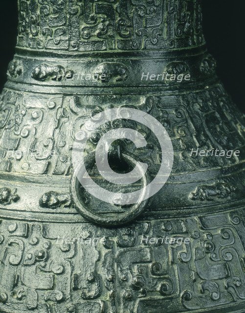 Bronze hu with animals and humans, Late Spring and Autumn, China, 5th century BC. Artist: Unknown