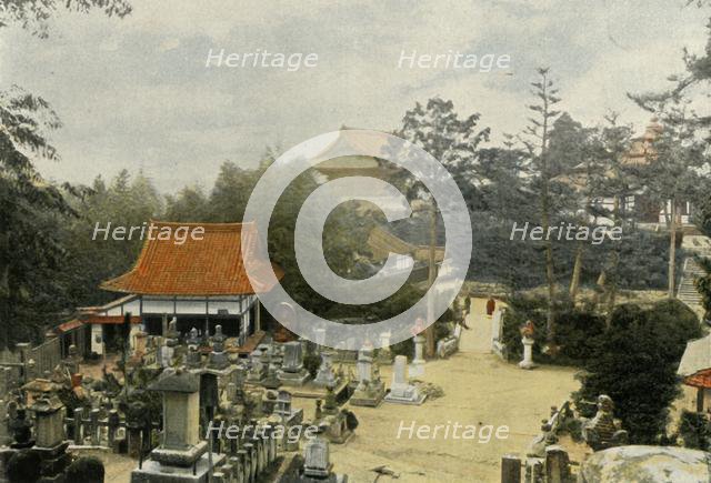 'Le Cimetiere Kurodani a Kioto, Tombes Sculptees', (Tombstones in Kurodani cemetery, Kyoto), 1900. Creator: Unknown.