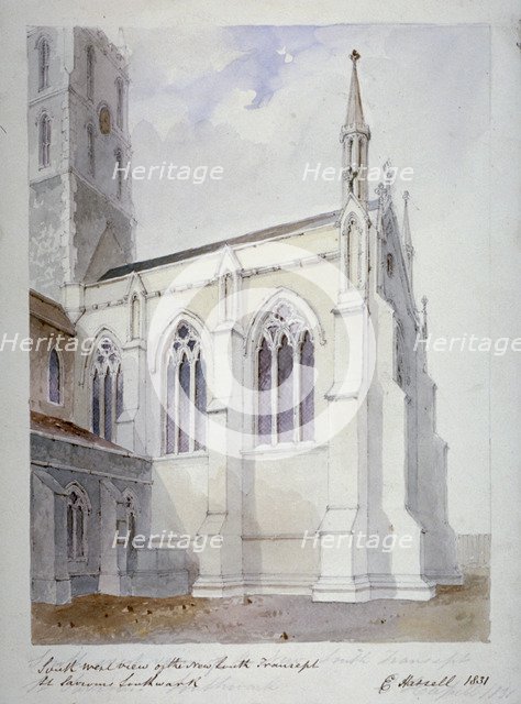 Southwark Cathedral, London, 1831. Artist: Edward Hassell