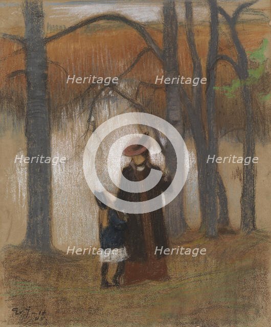 The Artist's Wife and Daughter, 1905. Creator: Eero Jarnefelt.