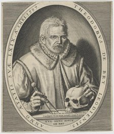 Portrait of Theodor de Bry (1528-1598), ca. 1597. Creator: Bry, Johann Theodor de (1561-1623).