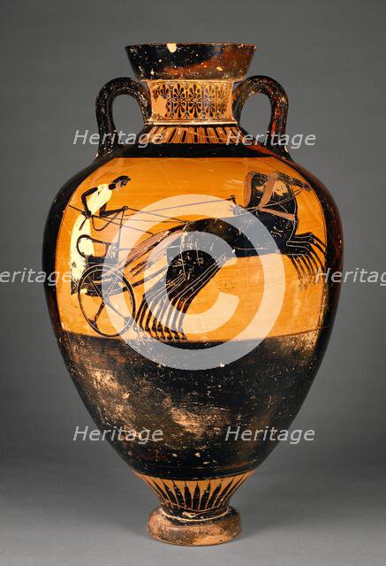 Attic Panathenaic Amphora, 500-480 BC. Creator: Kleophrades Painter.
