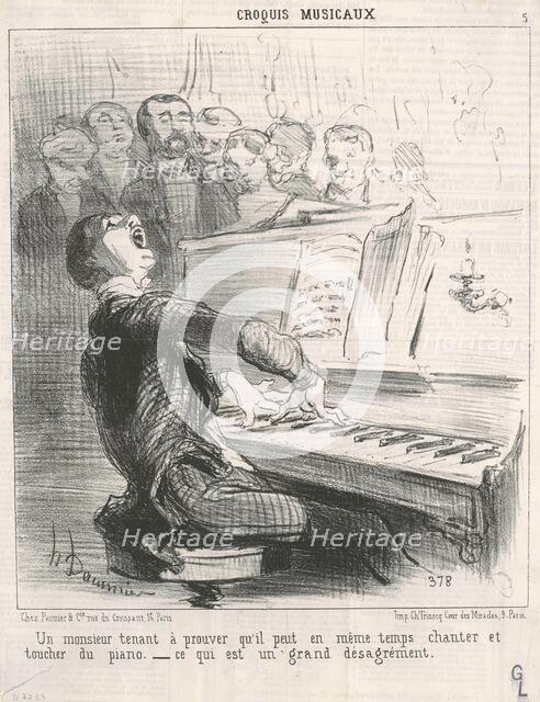 Un Monsieur tenant à prouver qu'il peut..., 19th century. Creator: Honore Daumier.