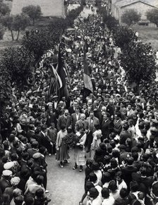 Francesc Macia, president of the Generalitat of Catalonia, chairing a mass event.