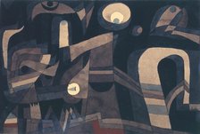 At night (Green-Indian red, gloomy), 1921. Creator: Klee, Paul (1879-1940).
