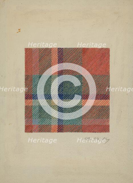 Plaid Woolen Blanket, c. 1938. Creator: Merkley, Arthur G..