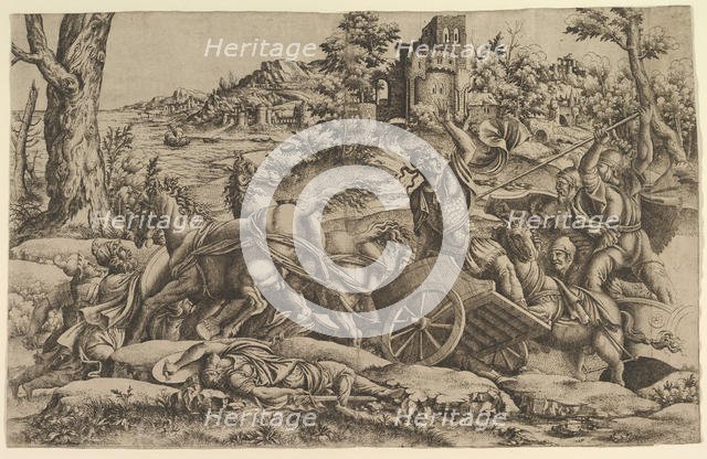 Agamemnon killing Odios, ca. 1545. Creator: Unknown.