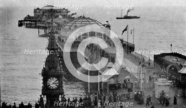 Brighton Aquarium and Palace Pier, Brighton, East Sussex, early 20th century. Artist: Unknown