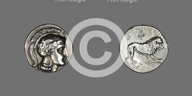 Stater (?) (Coin) Depicting the Goddess Athena, 4th-mid 3rd century BCE. Creator: Unknown.