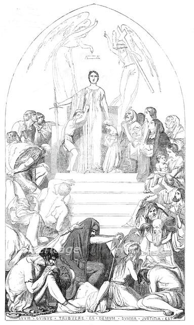 Cartoon (85) An Allegory of Justice...from the exhibition in Westminster Hall, 1845.  Creator: Unknown.