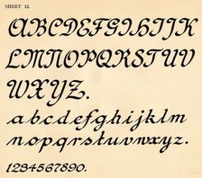 Sheet 12, from a portfolio of alphabets, 1929. Artist: Unknown.
