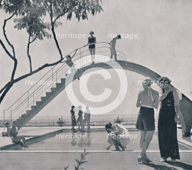 'A water-chute for a swimming bath,', 1935. Creator: Paul Heinrich August Wolff.