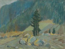 Mountain stream among boulders, 1925-1932. Creator: Zolo Palugyay.